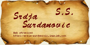 Srđa Surdanović vizit kartica